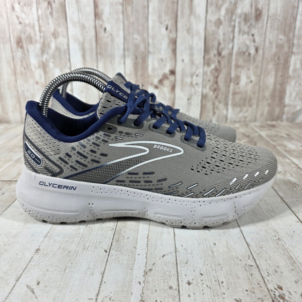 Brooks Glycerin 20 Womens Running Shoes Grey Navy 1103821D070 Size 7 Medium D